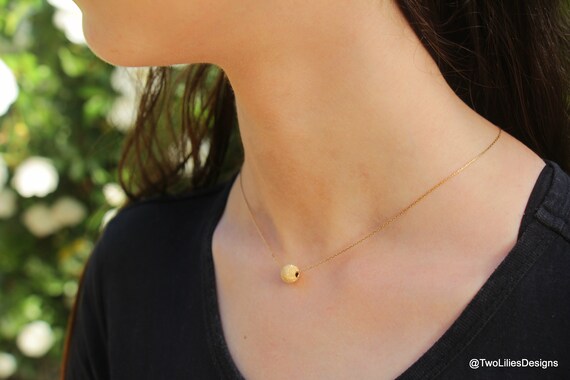 14K Gold Filled Ball Necklace Women 8mm 