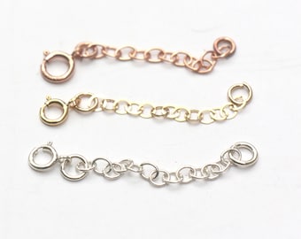 Necklace extender, Bracelet extender - 1" , 2", 3", 4", 5" - Sterling Silver, Gold filled, Rose gold filled chain extension Fully adjustable