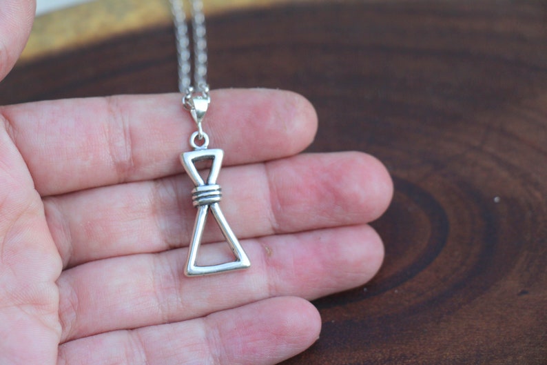 Hourglass Necklace Sterling Silver Hourglass Pendant Harry Etsy