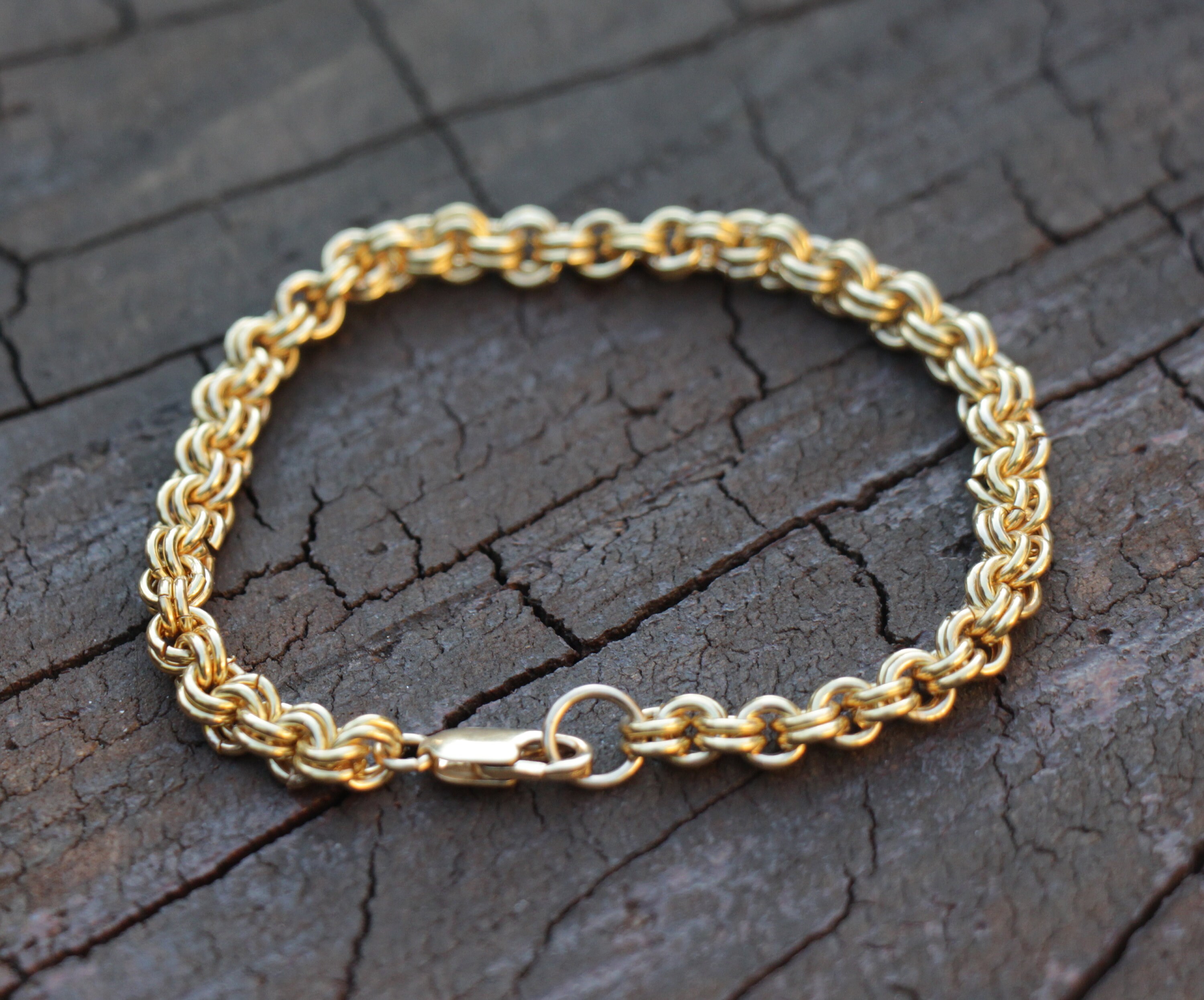 14K Gold Filled Braided Handmade Woven Wire Bracelet Gift For Etsy