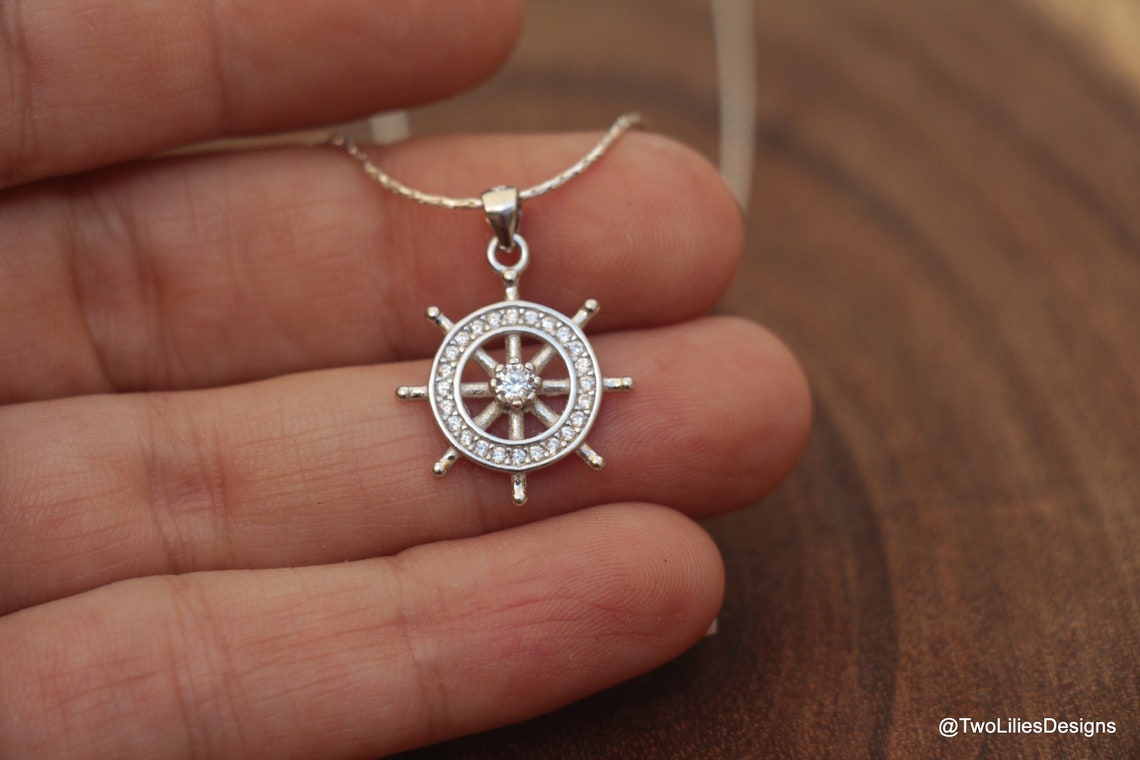 Boat Steering Wheel Necklace Elegant Classic Ship Wheel Etsy