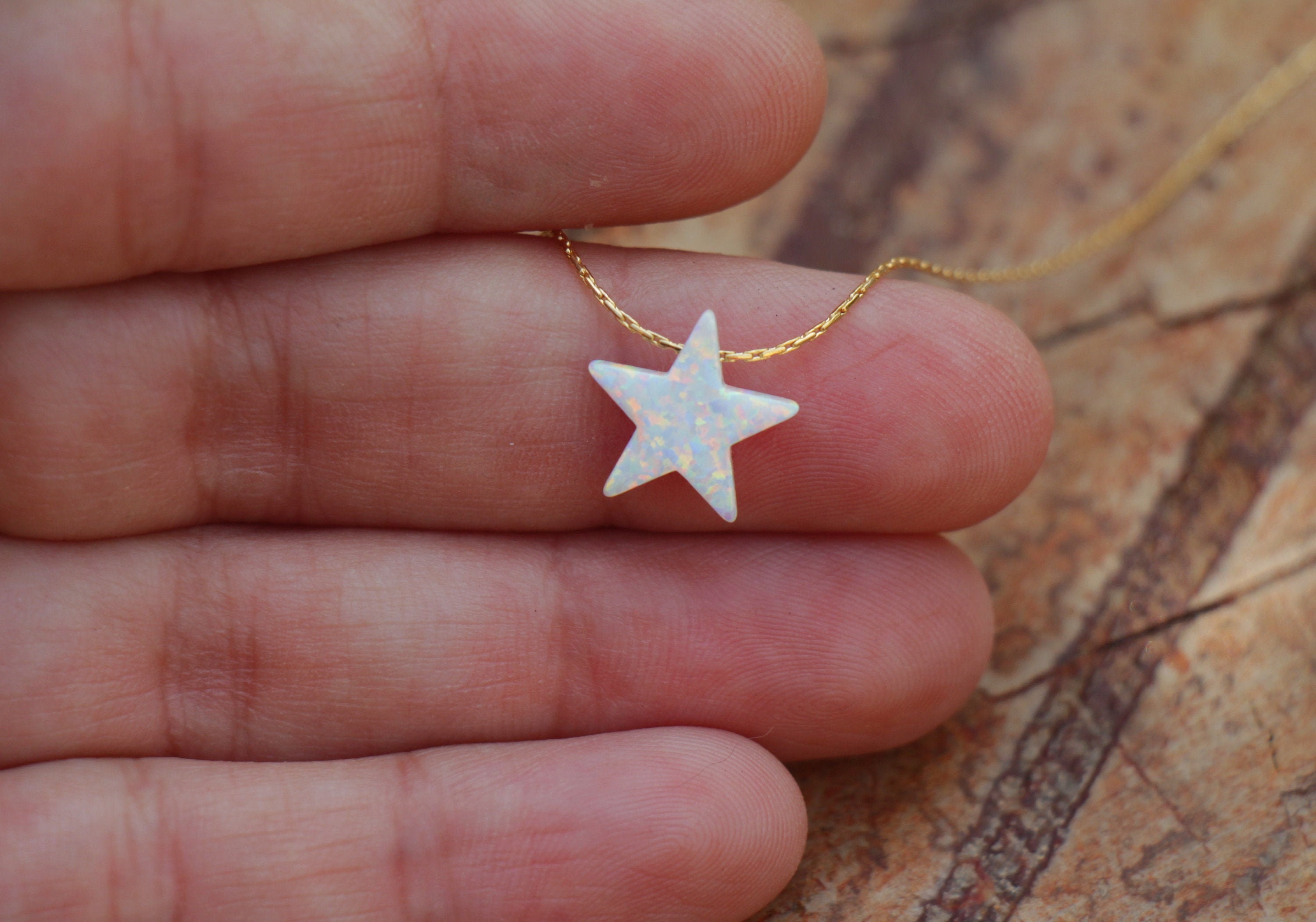Opal Necklace Opal Jewelry White Star 