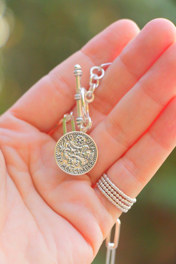 Two Sides Coin Necklace 925 Sterling 