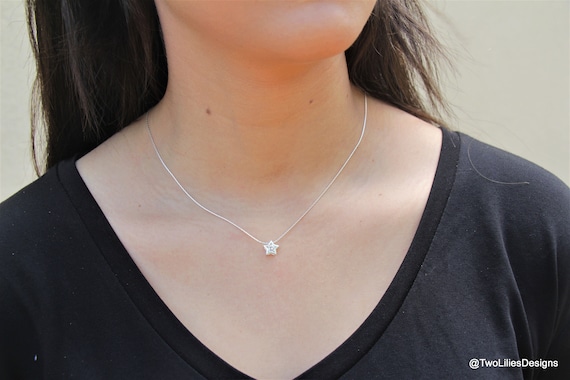 Silver Necklaces for Women, Sterling Silver Tiny Pendant Necklace, Dainty  Silver Necklace UK, Tiny Star Silver Pendant, Dainty Jewellery -  Israel