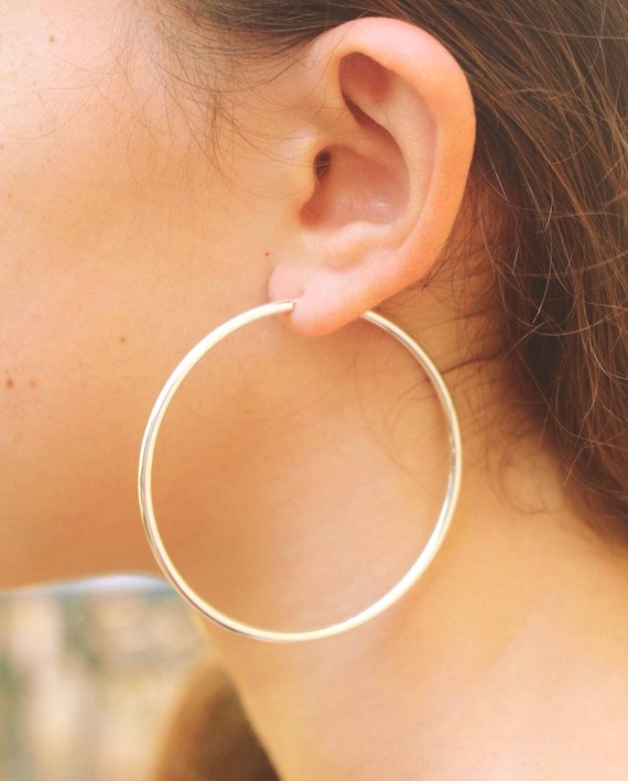 Grandi Orecchini A Cerchio In Argento 925 Per Donna, 60 Mm Di Diametro, Cerchi Grandi E Leggeri, Ipoallergenici, Gioielli Eleganti Per Ogni Occasione