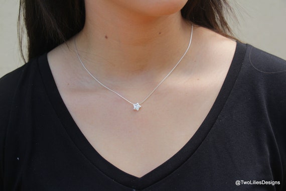 Small Star Necklace, Sparkly Elegant Little Star Pendant