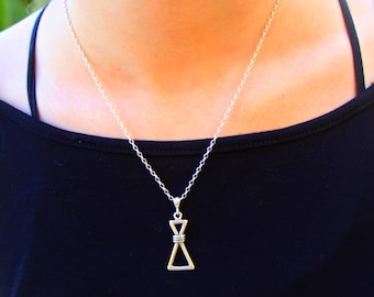 Hourglass Necklace, Silver Hourglass Pendant, Timepiece Harry Potter Sand Clock Jewelry, Women Men Sand Timer Pendant, Time Convertor Charm