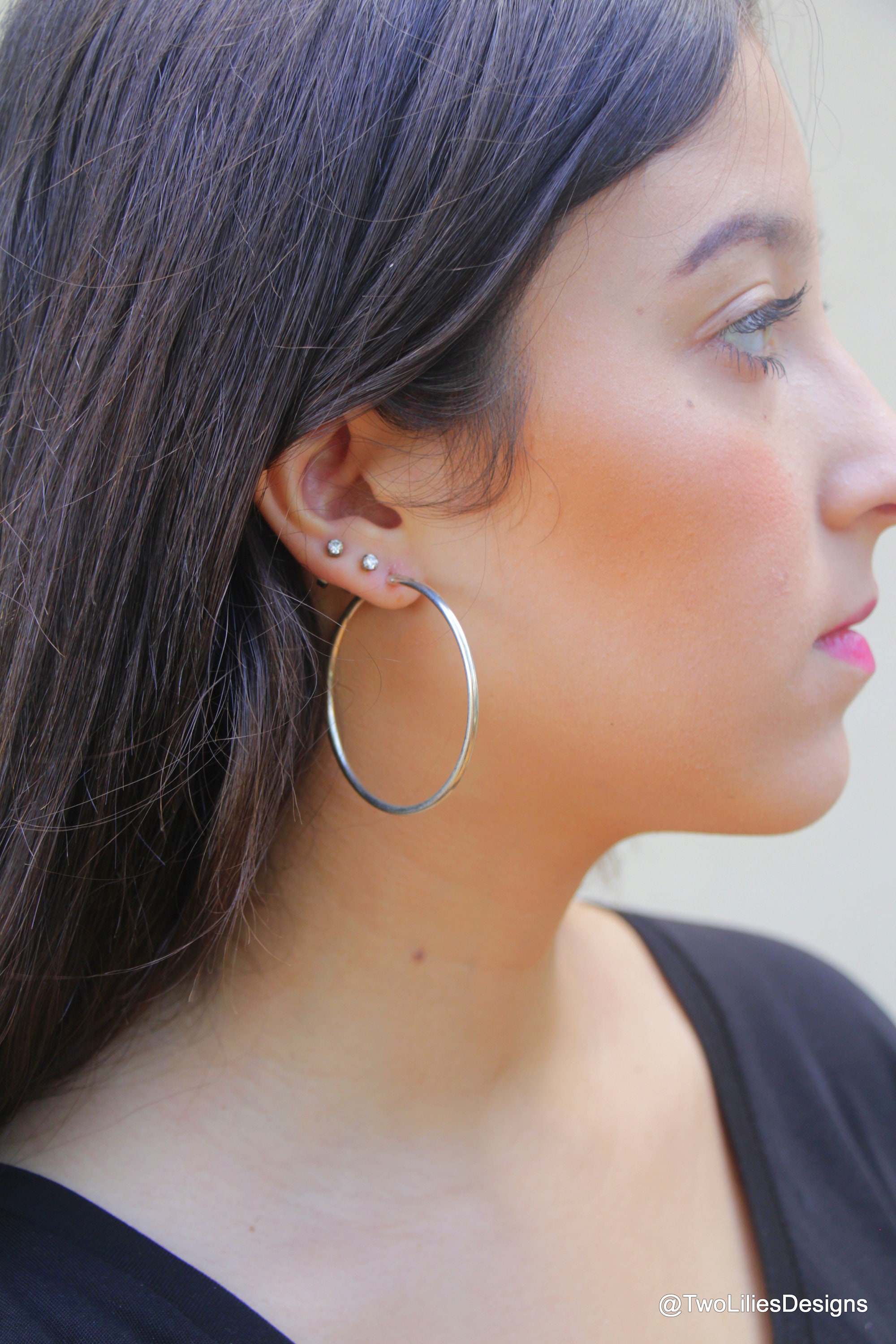 素敵でユニークな Silver Big Hoops, Silver Earrings, Hoop Large Earrings, Hoop アクセサリー