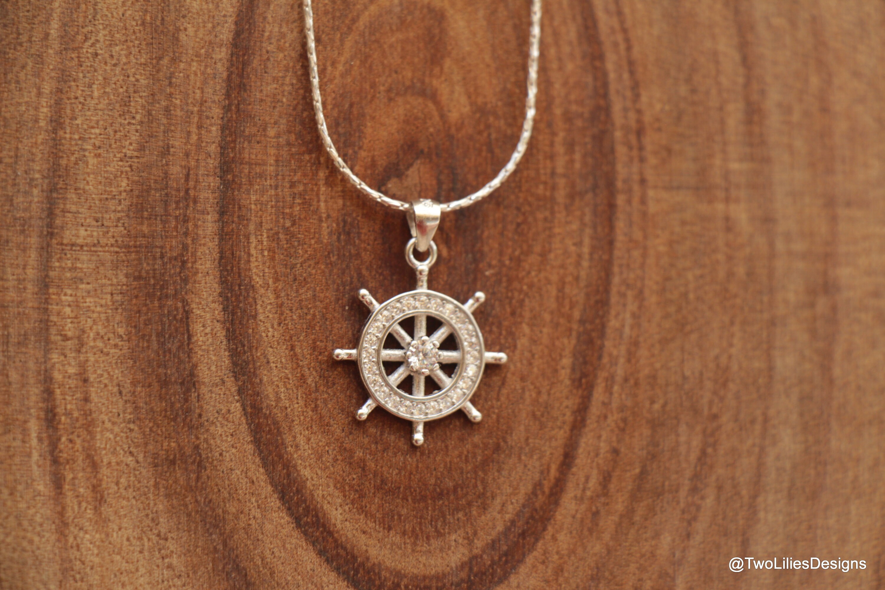 Boat Steering Wheel Necklace Elegant Classic Ship Wheel Etsy