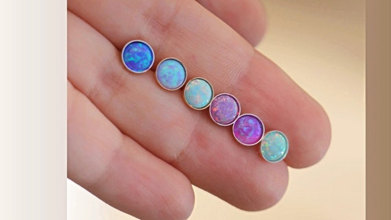 Etsy opal store stud earrings