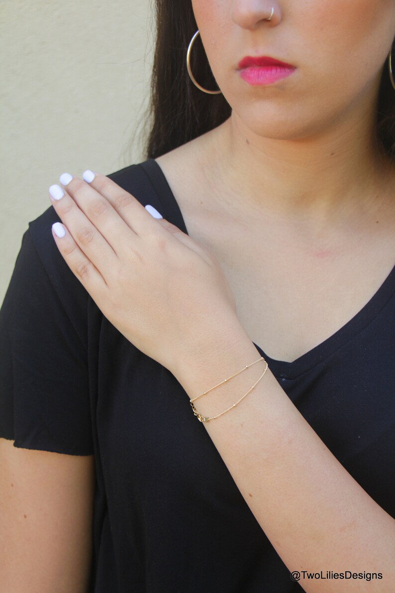 Dainty Gold Bracelet 14K Gold Filled Bracelet Simple Gold Etsy