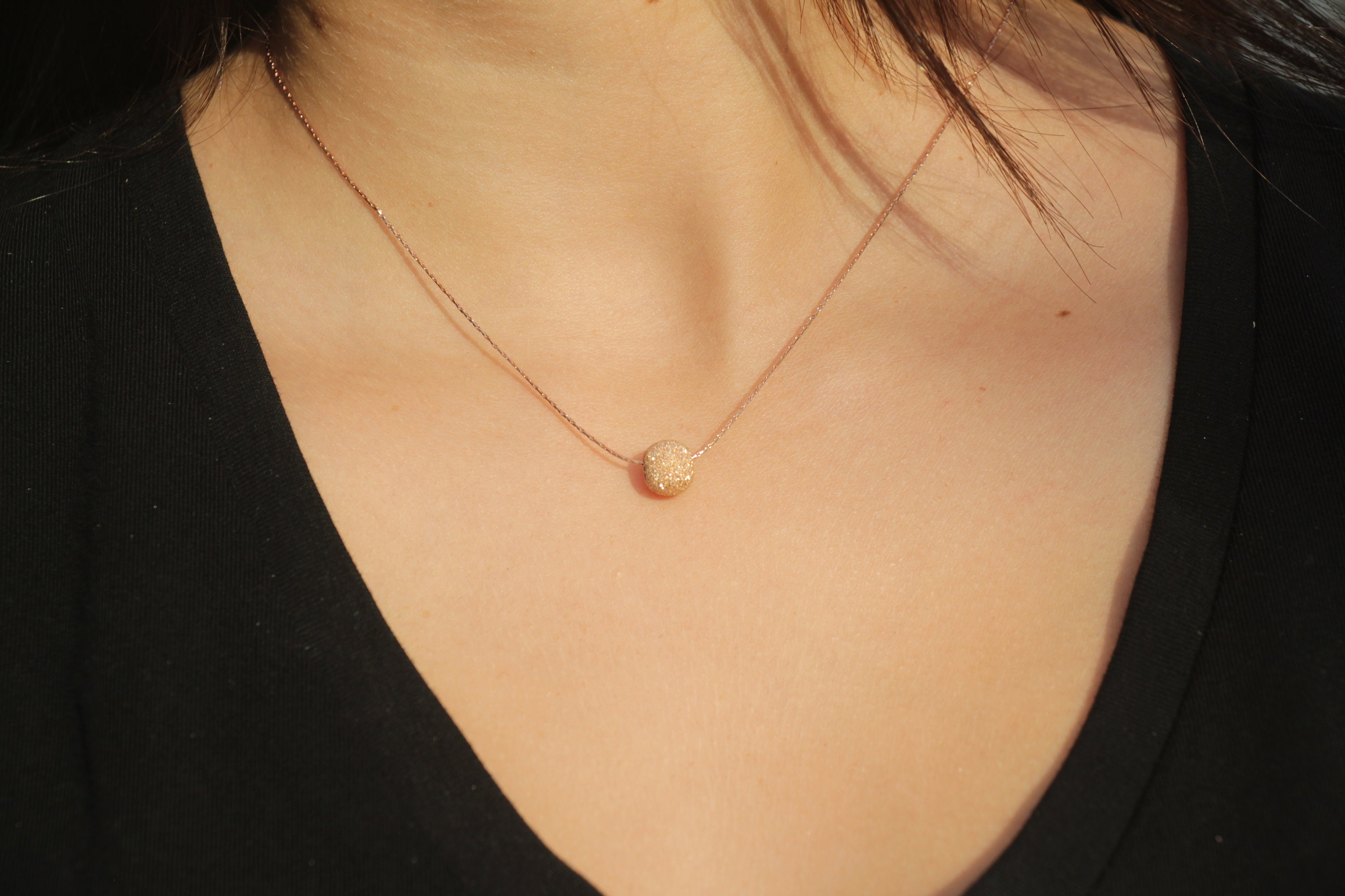 Single Bead Necklace in 14K Gold | Zales