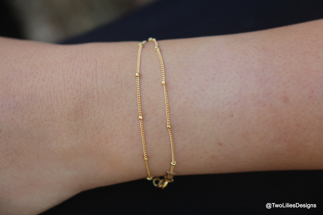 Dainty Gold Bracelet 14K Gold Filled Bracelet Simple Gold Etsy