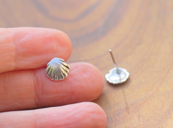 Orecchini A Perno Con Conchiglia Oro Per Donna | Gioielli Estivi A Forma Di Conchiglia, Accessori Spiaggia In Acciaio Inox