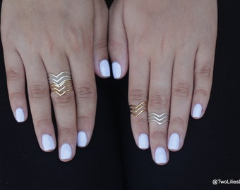 Gold or Silver Midi Knuckle Ring, Adjustable Open One Size Ring, Minimalist Wire Ring, Knuckle Women Ring, Thin Dainty Gold Filled Ring Gift