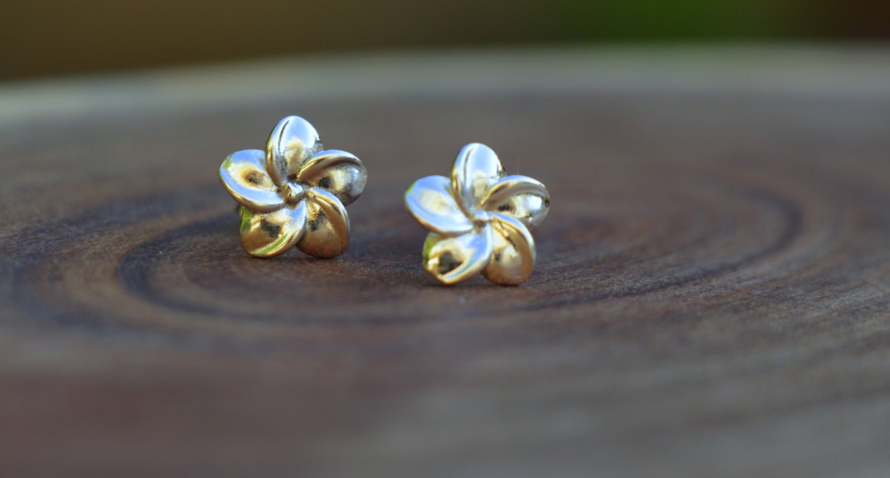 Plumeria Earrings Plumeria Stud Earrings Silver Hawaiian Flower
