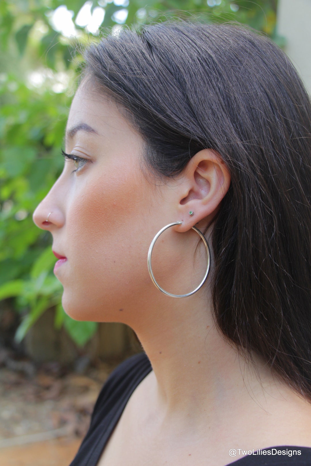 Stainless Steel Silver Hoops Earrings