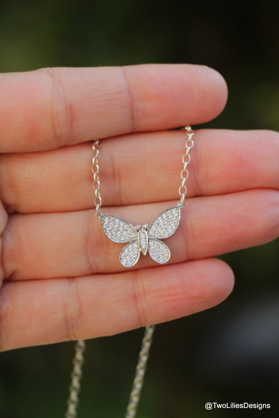 ネックレス・ペンダント Stone Nichi Butterfly Magic Necklace Butterfly Necklace Gold, 10K Solid Butterfly Pendant, Cubic