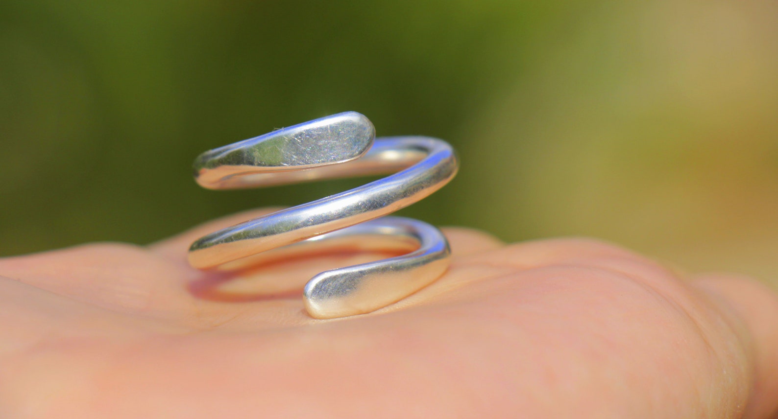 Thick Bold Silver Wrap Ring Women Statement Ring Wide Coil Etsy