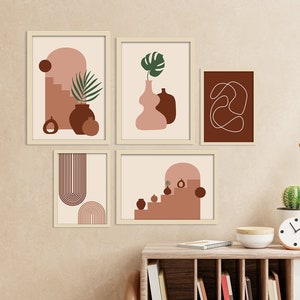 Printable Art Prints, Boho Art Posters, Gallery Wall Set, Mid Century Modern Wall Art, Boho Home Decor, Affiche Scandinave, Terracotta Print
