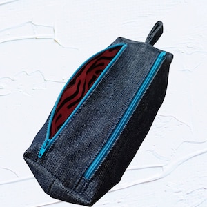 Trousse double en jean, enfant, adolescent, adulte, zippée, entièrement doublée. À personnaliser