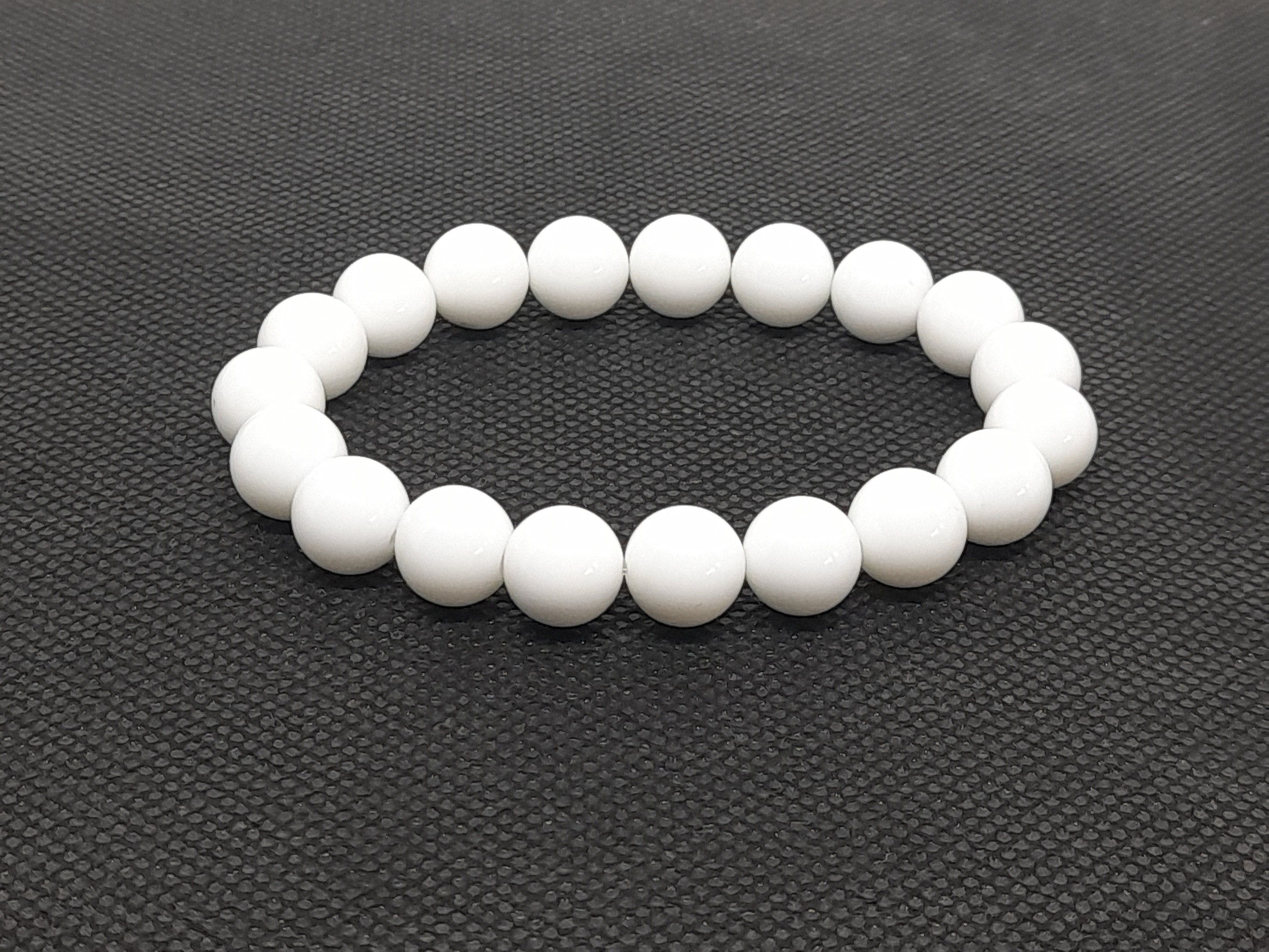 Black and White Agate Beaded Bracelet