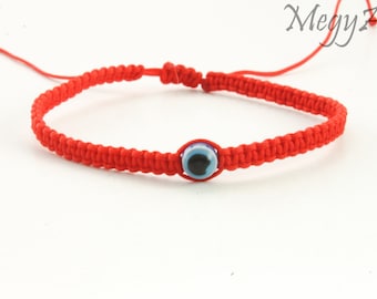Rode armband, beschermingsarmband, boze oog sieraden, macrame cadeau, cadeau voor vrouwen