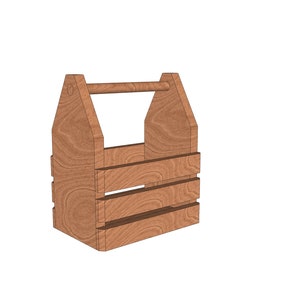 May include: A wooden crate with a handle, perfect for carrying six bottles of wine or beer. The crate is made of natural wood with a light brown finish.