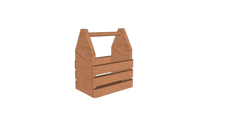 May include: A wooden crate with a handle, perfect for carrying six bottles of wine or beer. The crate is made of natural wood with a light brown finish.