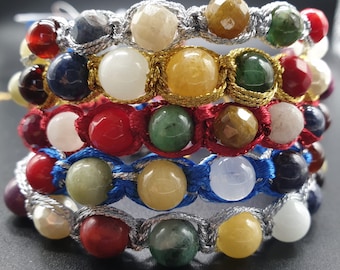 Navaratna navenkendra 9 planets 9 natural gemstones bracelet for woman and man, protection amuletfor bad aspects of your birth chart.