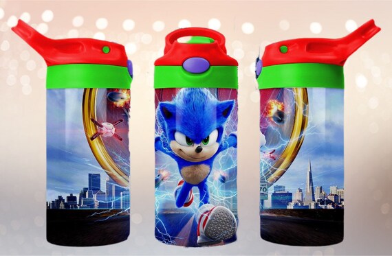 Sonic the Hedgehog and Rings Plastic Water Bottle