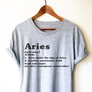 Aries Unisex Shirt - Zodiac Sign, Aries Birthday Gift, Star Sign Shirt, April Birthday Shirt, March Birthday Gift, Horoscope Tee, Aries Girl