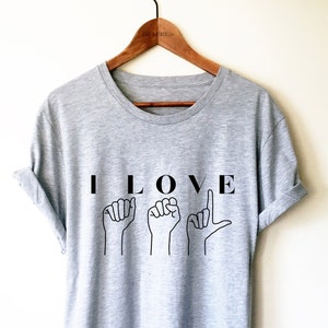ASL Dolmetscher Shirt/Tank Top/Hoodie - ASL Shirt, Gebärdensprache Shirt, ASL Lehrer Geschenk, ASL Geschenke, Freundlichkeit Shirt, ich liebe ASL Shirt