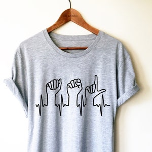 ASL Lehrer Shirt/Tank Top/Hoodie - Gebärdensprache Shirt, ASL Lehrer Geschenk, ASL Geschenke, Freundlichkeit Shirt, ASL Dolmetscher Shirt, ASL Herzschlag