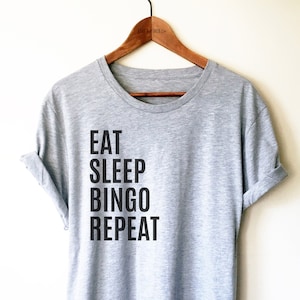 Eat Sleep Bingo Repeat Shirt / Tank Top / Hoodie - Bingo Party Shirt, Bingo TShirt, Bingo Gift, Bingo Caller Tees, Bingo Lover Gifts
