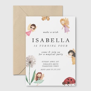 Editable Fairy Birthday Invitation -Woodland Fairy Party Invite, Butterfly Invitation, Fairy Invitation, Fairy Garden Party Instant Download