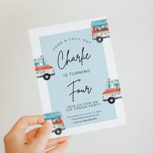 Ice Cream Truck Invitation, Ice Cream Truck Birthday Party Invite, Ice Cream Truck Birthday Invitation, Any Age, Editable Instant Download