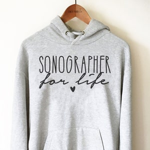 Sonographer for Life Unisex Hoodie - Koszulka diagnostyczna sonografii, prezent na ukończenie studiów sonograficznych, bluza radiologa, koszulka technika ultrasonografii