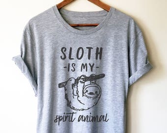 Sloth Is My Spirit Animal Unisex Shirt - Sloth shirt, Sloth gift, Animal lover gift, Lazy day shirt, Animal shirt, Sloth print, Sloth lover
