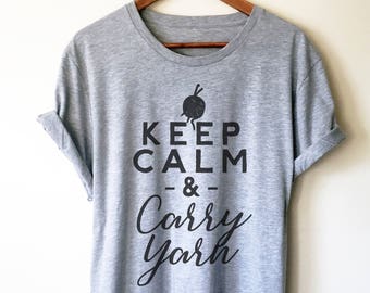 Keep Calm & Carry Yarn Unisex Shirt - | Knitting shirt, Knitting gift, Knitter shirt, Knitting gifts, gift for knitter, Crochet shirt