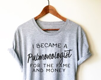 Lustiges Pulmonologie Unisex Shirt - Pulmonologie Shirt, RT Krankenschwester Shirt, Atemtherapeut Geschenk, pädiatrischer Pulmonologen Shirt, Lungen-Shirt