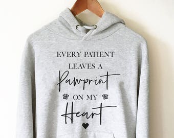Every Patient Leaves A Pawprint On My Heart Unisex Hoodie - Veterinary t-shirt | Veterinarian gift | Vet tshirts | Vet tech tshirts