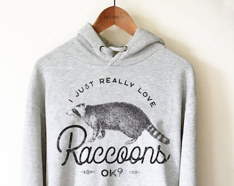 Funny Raccoon Unisex Hoodie - Raccoon Adoption Shirt, Wildlife Rescue Shirt, Animal Rescue Shirt, Raccoon Pet Owner Gift, Raccoon Print Tee