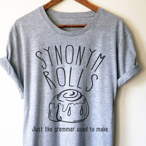 Synonym Rolls Unisex Shirt Book Lover T Shirts Book Lover Etsy UK