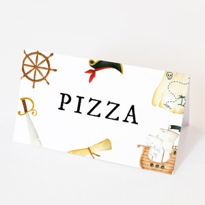 Piraten Geburtstag Imbisszelte - Piraten-Geburtstagsfeierdekorationen, Piratenlebensmitteletiketten, Piraten-Geburtstagsgeschenke für Kinder, bearbeitbare Sofort-Downloads