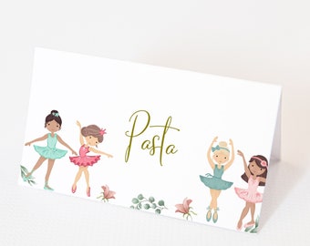 Ballerina Birthday Food Tent - Ballet Birthday Party, Ballet Party, Ballet Party Decor, Ballerina Party Favors, Girls Editable Download