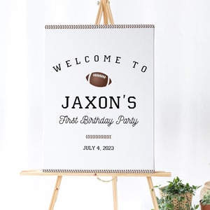 Editable Football Welcome Sign - Sports Birthday Sign, Football Party Sign, Football Birthday, Football Theme Printable Instant Download