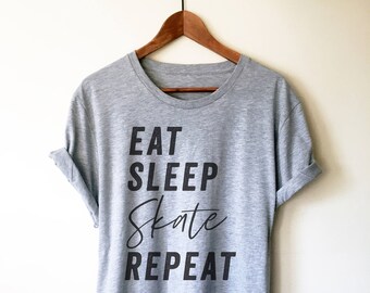Eat Sleep Skate Repeat Unisex Shirt - Roller Skates, Roller Skate Shirt, Skateboard Shirt, Skate Shirt, Skater Shirt, Ice Skating Shirt