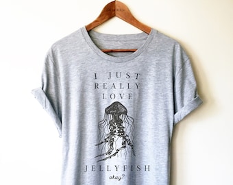 Jellyfish Shirt /Tank Top /Hoodie - Jellyfish Lover, Jellyfish Gift, Marine Biologist Gift, Diving Shirt, I Just Really Love Jellyfish Shirt