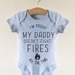 Firefighter Baby One Piece -  Firefighter Baby Bodysuit, Firefighter Baby Shower, Baby Firefighter, Pregnancy Reveal, Firefighter Dad Gift